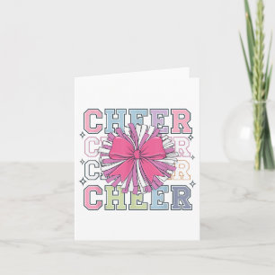 Tarjeta Groovy Cheer Coquette Bow Cheerled Lover Cheer