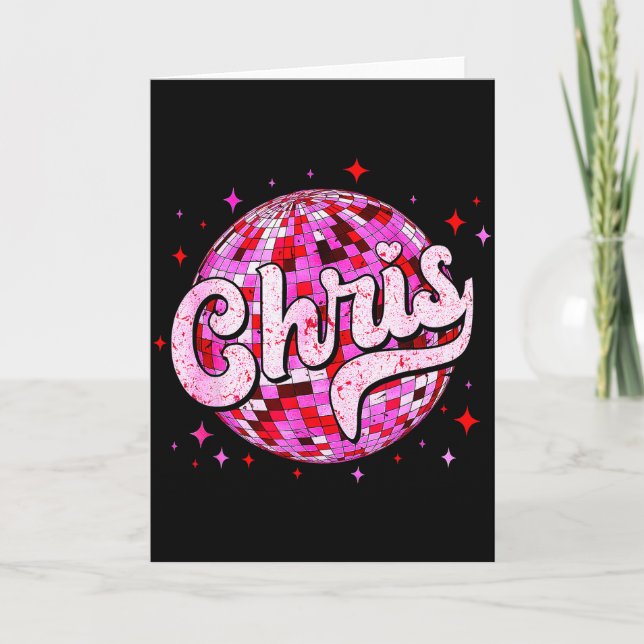 Tarjeta Groovy Chris First Name D I Love Chris Tees Meme  (Anverso)