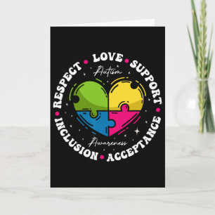 Tarjeta Groovy Conciencia del Autismo Respeto Amor Apoyo A