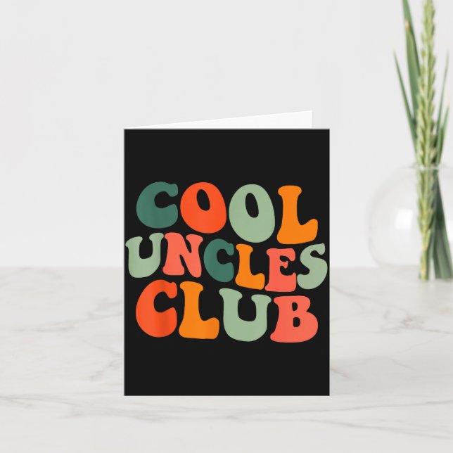 Tarjeta Groovy Cool Uncles Club Funny New Uncle Men  (Anverso)
