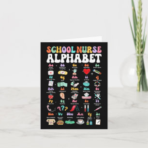 Tarjeta Groovy Cute Abc Enfermera Alfabeto De Vuelta A Sch