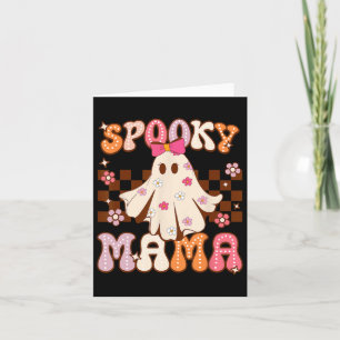 Tarjeta Groovy Cute Ghost Spooky Mama Halloween Costume Wo