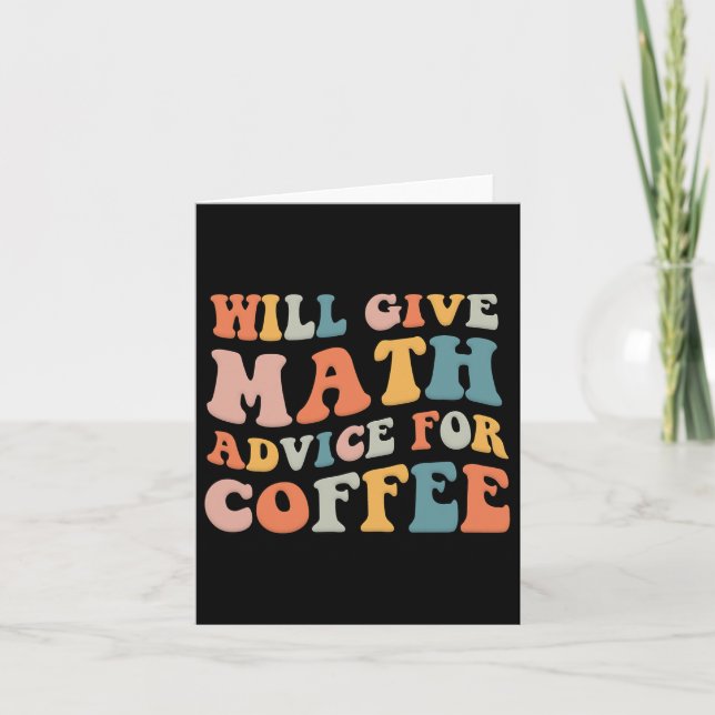 Tarjeta Groovy Dará Consejos De Matemáticas Para El Café G (Anverso)