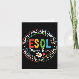 Tarjeta Groovy esol equipo de ensueño maestros y estudiant