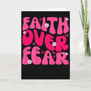 Tarjeta Groovy Floral Fe Sobre Miedo Religioso Dios Cristo