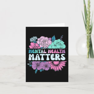 Tarjeta Groovy Flores Retro Problemas de Salud Mental Awar