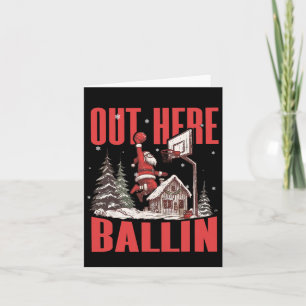 Tarjeta Groovy Funny Santa Out Here Llin' Sketll Navidades