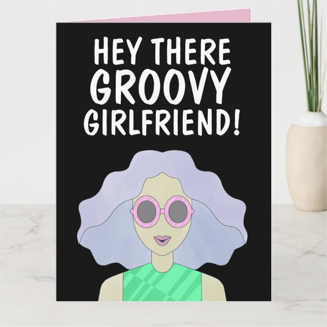 TARJETA GROOVY GIRLFRIEND FRIEND CHICA BFF CUMPLEAÑOS (Anverso)