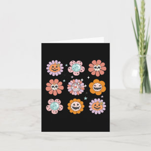 Tarjeta Groovy Halloween Sonrisa cara Disco Retro Calabaza