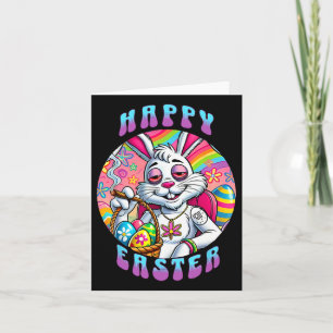 Tarjeta Groovy Happy Easter Bunny Smoed Weed Funny