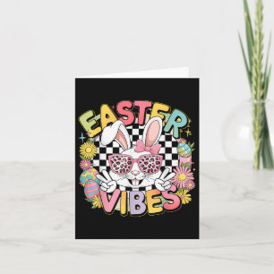 Tarjeta Groovy Happy Easter Vibes Bunny Women Chicas