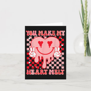 Tarjeta Groovy Heart Me Haces Día de San Valentín De Melt 