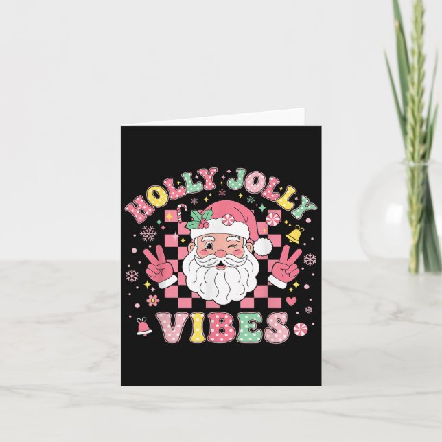 Tarjeta Groovy Holly Xmas Jolly Vibes Nk Navidades Santa M (Anverso)