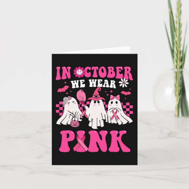 Tarjeta Groovy Lleva Rosa Guerrera Contra el Cáncer de Mam (Anverso)