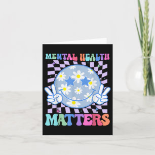 Tarjeta Groovy Mental Health S Flower Autism Smile Face