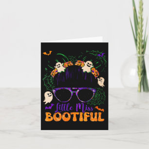 Tarjeta Groovy Messy Bun Bootiful Halloween Boo Chica fant