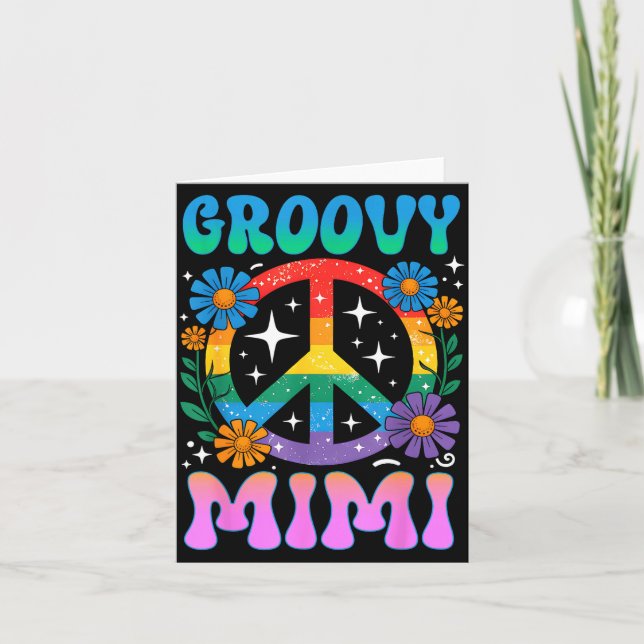 Tarjeta Groovy Mimi Floral Hipe Funny Mother's Day Mom Wom (Anverso)