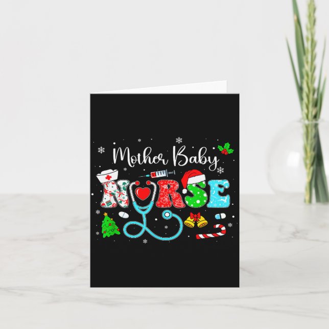 Tarjeta Groovy Mother Baby Nurse Christmas Matching Xmas N (Anverso)