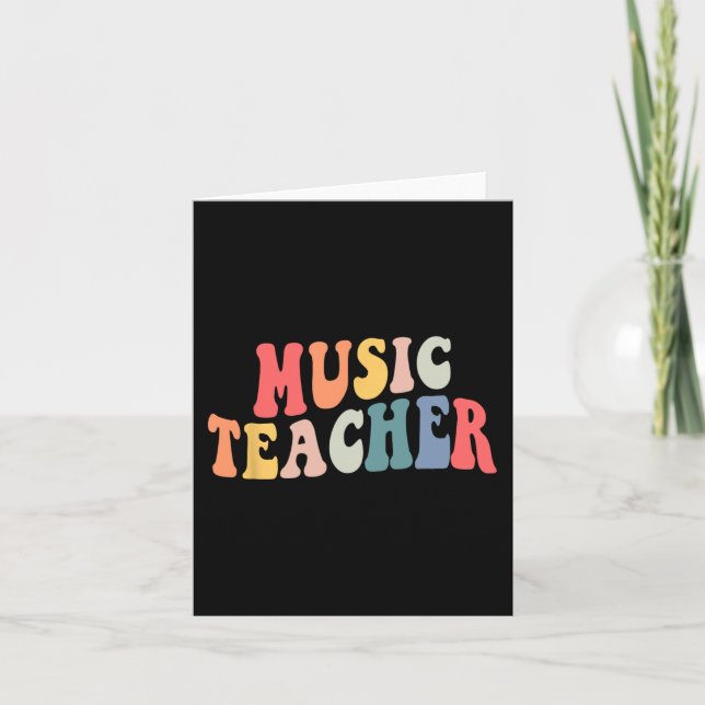 Tarjeta Groovy Music Teacher Team Teacher vuelve a la escu (Anverso)