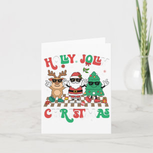 Tarjeta Groovy Navidades Xmas Reindeer Santa Tree Boys Gir