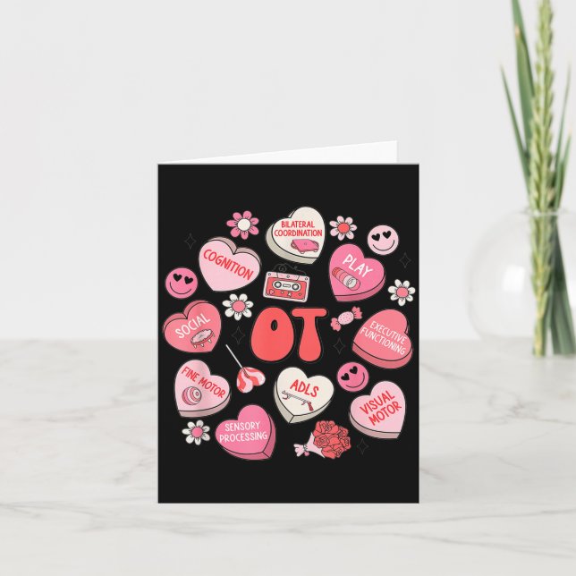 Tarjeta Groovy Occupational Therapy Valentine Ot Conversat (Anverso)