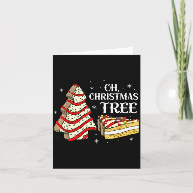 Tarjeta Groovy Oh Christmas Tree Cakes Debbie Becky Jen Ca (Anverso)