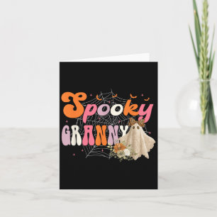 Tarjeta Groovy One Spookoky Abuny Mama Grandma Witch Mom H