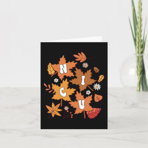 Tarjeta Groovy Otoño Enfermera de la NICU Maple Leaf Cae V