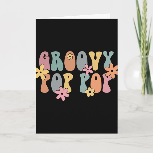 Tarjeta Groovy P P New Grandpa Pregnancy Announcement  (Anverso)
