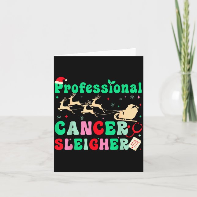 Tarjeta Groovy Professional Cancer Sleigher Oncology Nurse (Anverso)