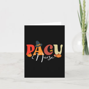 Tarjeta Groovy Retro Enfermera PACU Otoño Vibraciones Día 