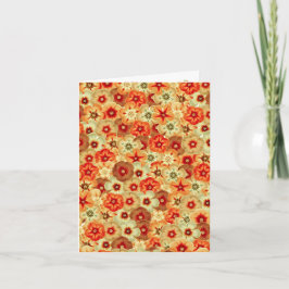 Tarjeta Groovy Retro Naranja Hippie FlowPattern