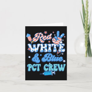 Tarjeta Groovy Rojo Blanco Azul Pct Crew 4 De Julio
