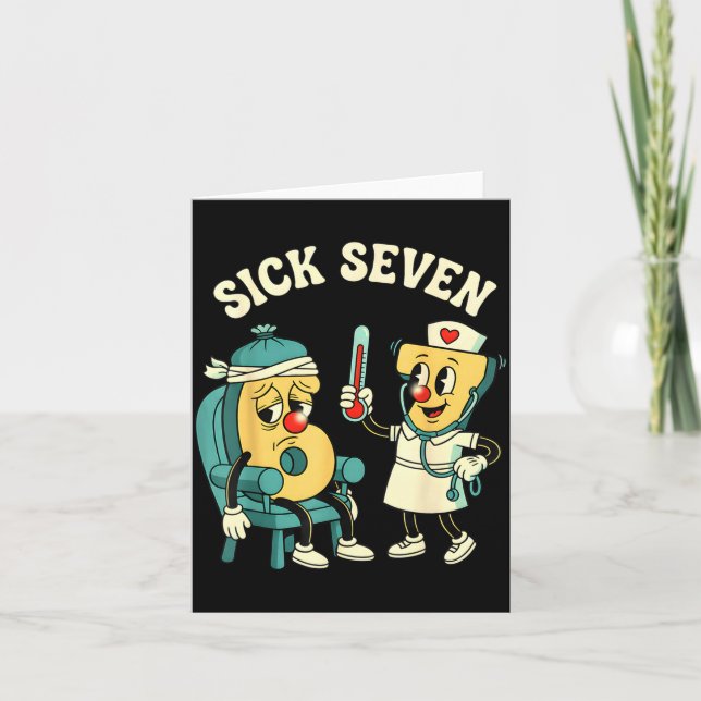 Tarjeta Groovy Sick Seven 67 Funny Meme Sick 7 And Nurse 6 (Anverso)
