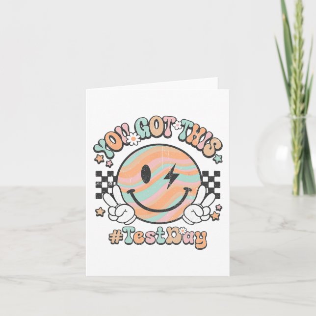 Tarjeta Groovy Smile Face This You Got Rock Day (Anverso)