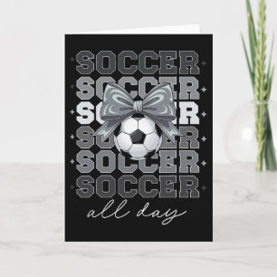 Tarjeta Groovy Soccer Coquette Lazo Niñas Mujeres Fútbol T