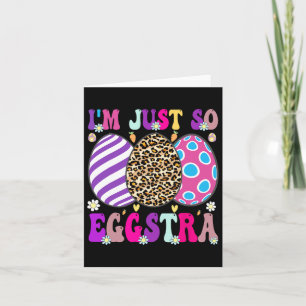 Tarjeta Groovy, soy tan divertida Eggstra Huevos Easter By