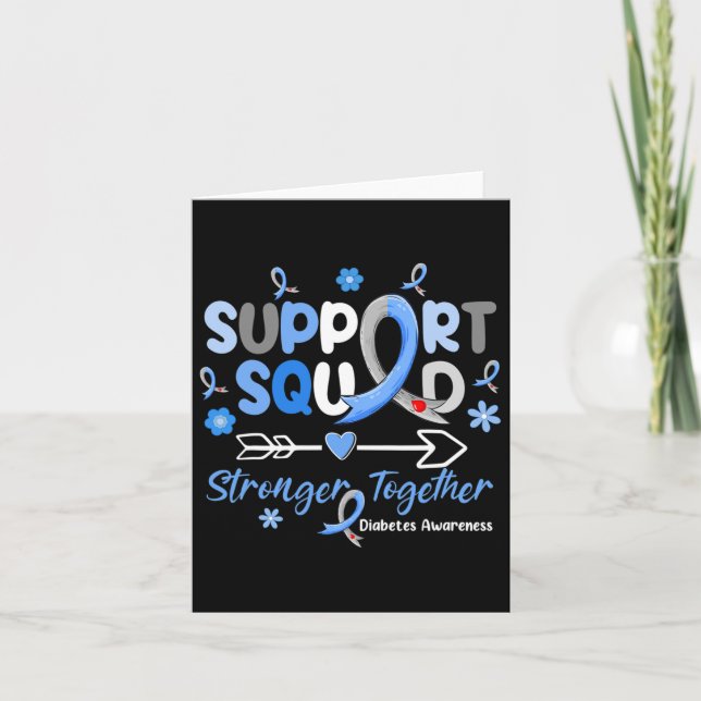 Tarjeta Groovy Support Squad Blue Ribbon Diabetes Awarenes (Anverso)