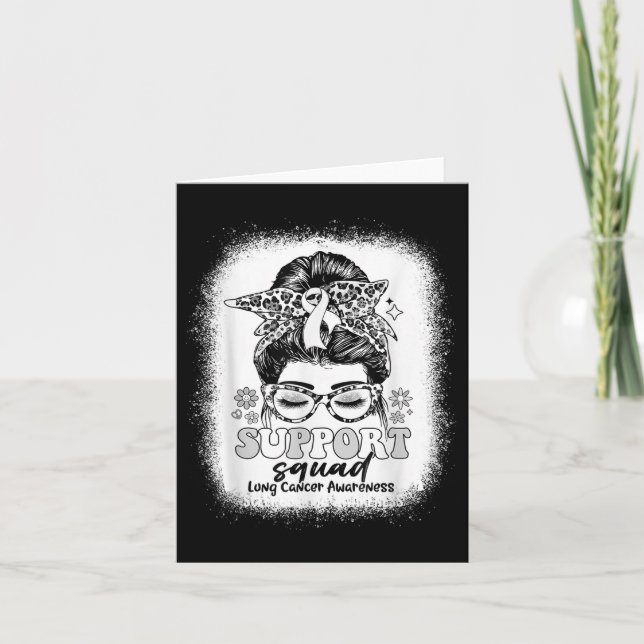Tarjeta Groovy Support Squad Messy Bun Lung Cancer Awarene (Anverso)