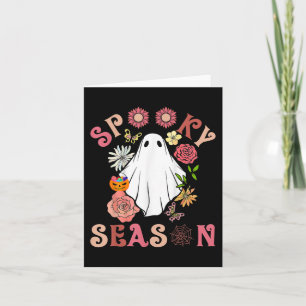 Tarjeta Groovy Temporada Espeluznante Fantasma Lindo Soste