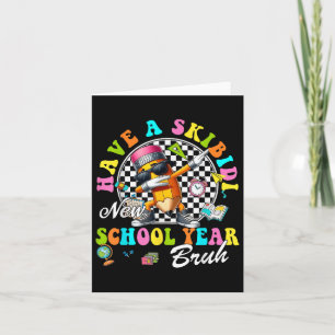 Tarjeta Groovy Ten Un Año Escolar Skibidi Nuevo Bruh Lápiz