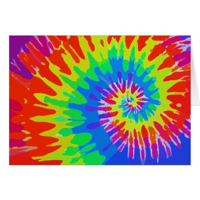 Tarjeta Groovy Tie-Dye (Anverso (Horizontal))