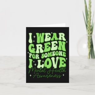 Tarjeta Groovy Yo Uso Camisa Verde Para Awaren De Salud Me