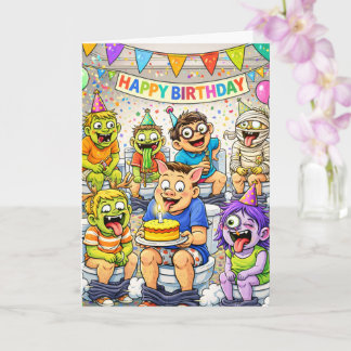 Tarjeta Gross Humor Kids Birthday Party Toilet Theme