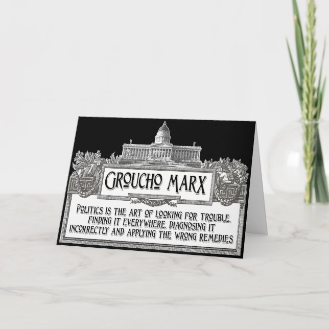 Tarjeta Groucho Marx en política (Anverso)
