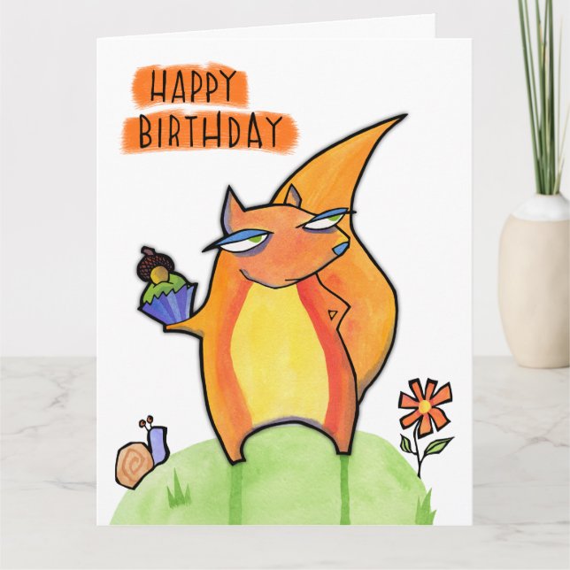 Tarjeta Grouchy Squirrel Birthday Big Card (Anverso)