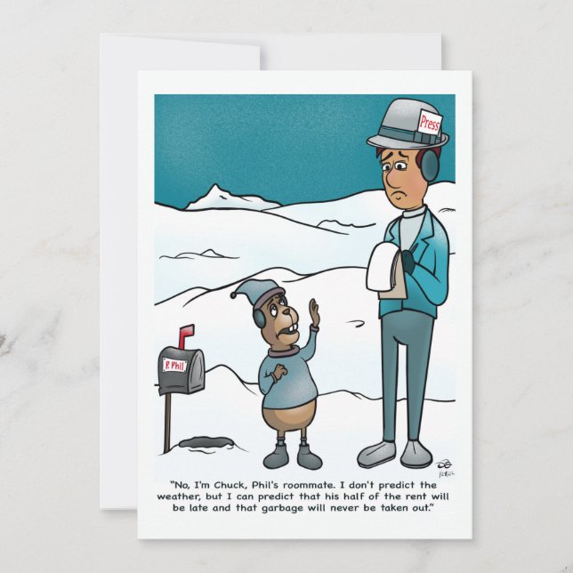 Tarjeta Groundhog Day Flat Greeting Card (Anverso)