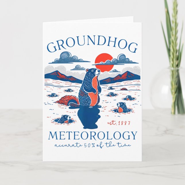 Tarjeta Groundhog Day Funny Quote Respect The Shadow Meteo (Anverso)