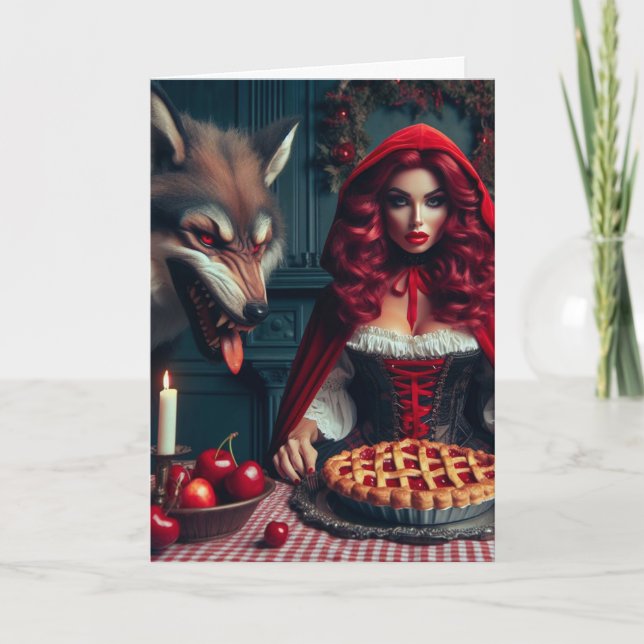 Tarjeta Grove Up Little Red Big Bad Wolf Birthday (Anverso)