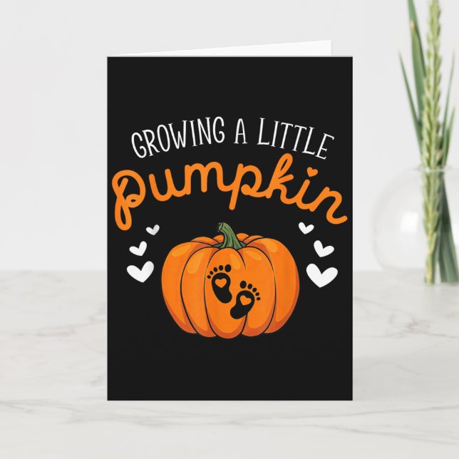 Tarjeta Growing A-little Pumpkin Halloween Pregnancy Annou (Anverso)